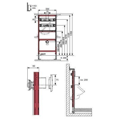 Система инсталляции для подвесного писсуара TECE (9.320.008) Система инсталляции для подвесного писсуара TECE (9.320.008)
