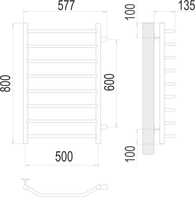 Водяной полотенцесушитель Terminus Виктория П8 500х800 бп600 (4670078530127) Водяной полотенцесушитель Terminus Виктория П8 500х800 бп600 (4670078530127)
