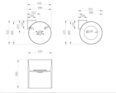 Раковина подвесная прозрачная угловая ABBER Kristall бирюзовая (AT2705Aquamarin)