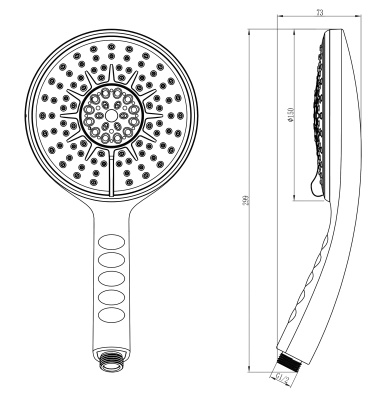 Лейка душевая Lemark, 6-функциональная (LM0814C)