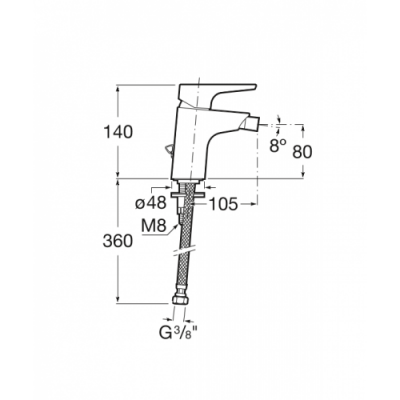 Смеситель для биде Roca - Atlas (5A6190C00)