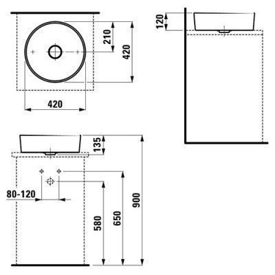 Раковина-чаша Laufen - Kartell 42x42 (8.1233.1.000.112.1)