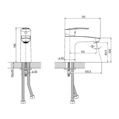Смеситель для умывальника, белый матовый, Ray, IDDIS (RAYWT00i01)