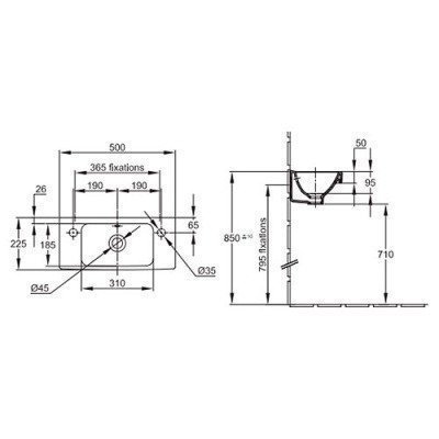 Раковина Jacob Delafon - Odeon Up 50x22 (E4701-00)