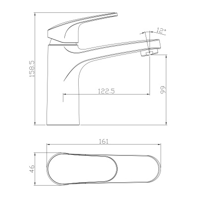 Смеситель Rossinka для раковины (RS45-11) Смеситель Rossinka для раковины (RS45-11)