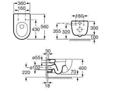 Унитаз подвесной Roca - Meridian (346247000)