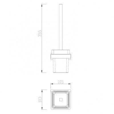 Щетка для туалета ABBER Westen хром (AA1732)