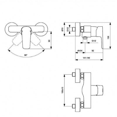Смеситель для душа Ideal Standard - CERAPLAN (B0716AA)