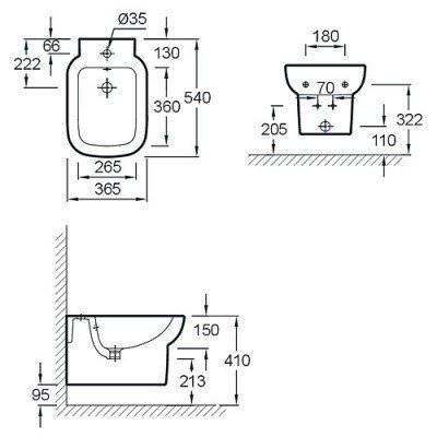 Биде подвесное JACOB DELAFON - Replay (E4834-00)