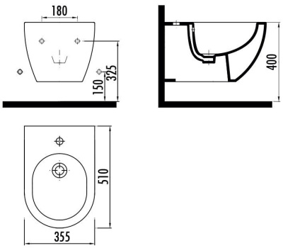 Биде подвесное Uni Chrome белое (X01517)