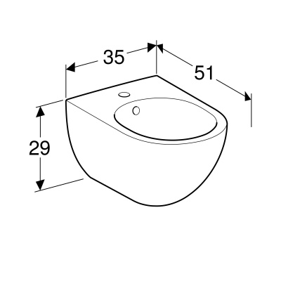 Биде подвесное Geberit 
Acanto
 (500.601.01.2)