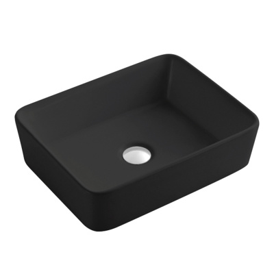 Раковина чёрная накладная Calypso прямоугольная 475х370х140мм (CS2074-MB)