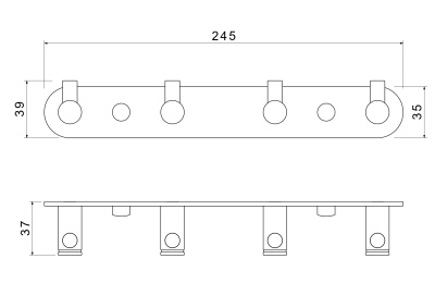 Планка с 4 крючками AQUATEK ЕВРОПА (AQ4123CR) Планка с 4 крючками AQUATEK ЕВРОПА (AQ4123CR)