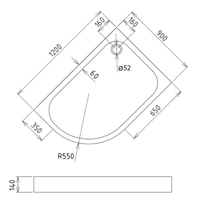 Душевой поддон Gemy (ST20 R)