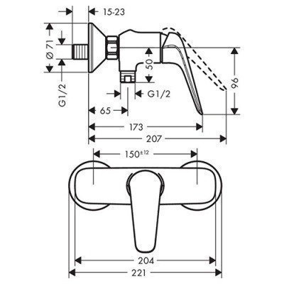 Смеситель для душа Hansgrohe - Novus (71060000)