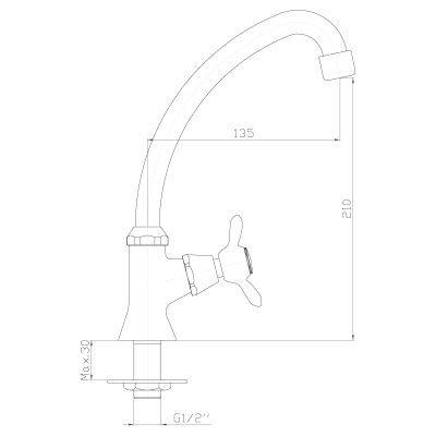 Кран Rossinka для холодной воды (Q02-60U)