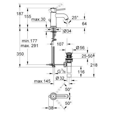 Смеситель для раковины Grohe - BauClassic (23161000)