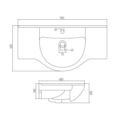 Раковина Акватон - Аквастоун 95 (1WH110219)