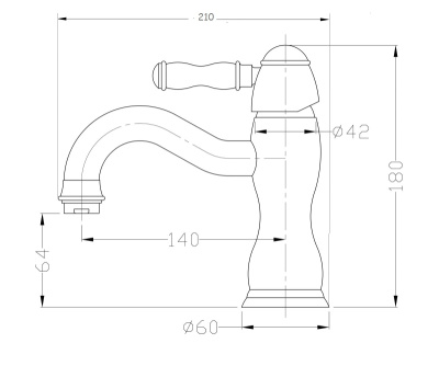 Смеситель TIFFANY для раковины хром (1901CR)