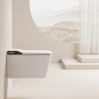 Электронный унитаз-биде ABBER Rechteck подвесной белый (AC1215S)