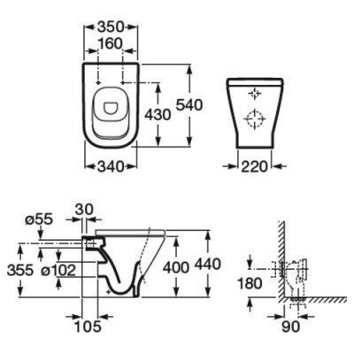 Унитаз с бачком скрытого монтажа Roca - the Gap Set ПЭК (893109000) Унитаз с бачком скрытого монтажа Roca - the Gap Set ПЭК (893109000)