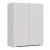Шкаф Lemark BUNO 60 см подвесной, 2-х дверный, цвет планки: Серый, цвет корпуса, фасада: Белый глянец (LM04B60SH)