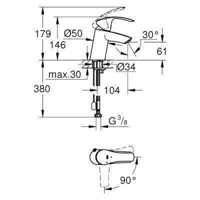 Смеситель для раковины Grohe - Eurosmart (23372002)