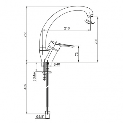 Смеситель для кухни Paini Dilos (76CR570KM)