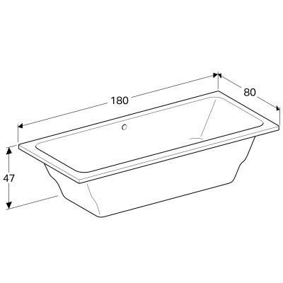 Ванна прямоугольная 180x80 Geberit Renova (657380000)