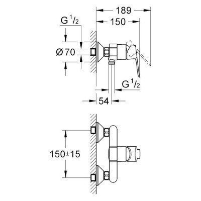 Смеситель для душа Grohe - BauEdge (23333000)