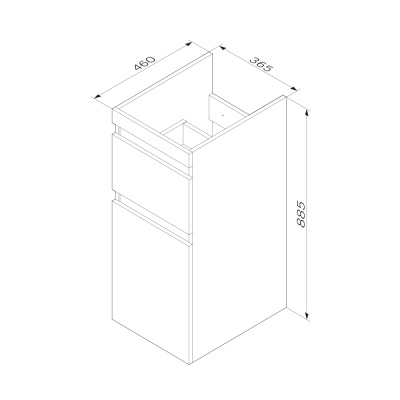 AM.PM X-Joy, База под столешницу для стиральной машины, напольная, 40 см, 2 ящика, белый (M85AFSX0402WG)