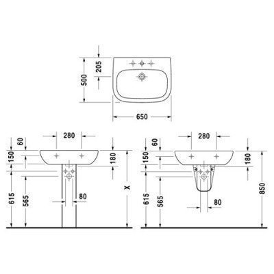 Раковина настенная Duravit - D-Code 65x50 (23106500002)