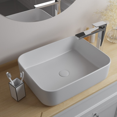 Белый глянцевый умывальник накладной, Bridge, IDDIS (BRIWS05i27)