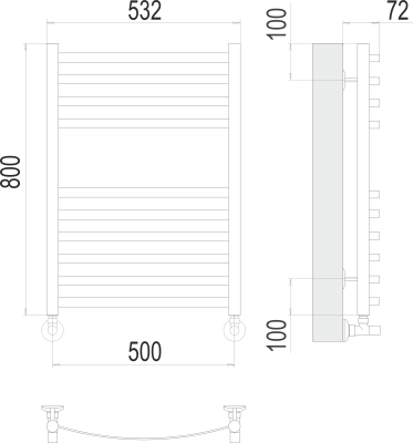Водяной полотенцесушитель Terminus Авиэль П10 500х800 (4670078529015)