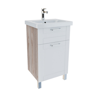 Тумба с умывальником, напольная, 50 см, белая/под дерево, New Sena, IDDIS (NSE50W1i95K) Тумба с умывальником, напольная, 50 см, белая/под дерево, New Sena, IDDIS (NSE50W1i95K)