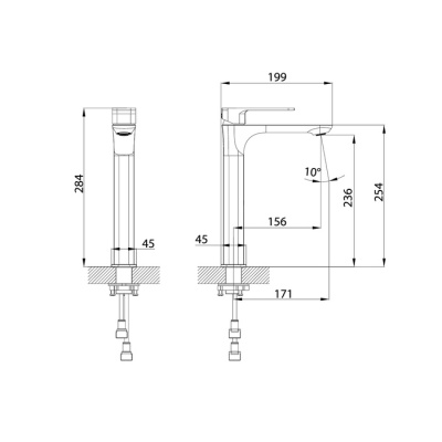 Смеситель для настольного умывальника, Slide, IDDIS (SLISB01i01)