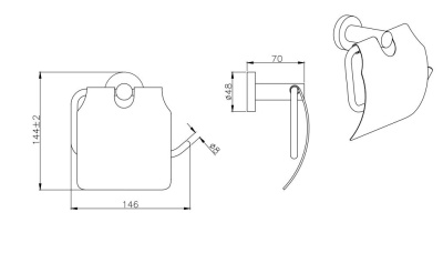 Бумагодержатель с крышкой AQUATEK ВЕГА (AQ4009CR)