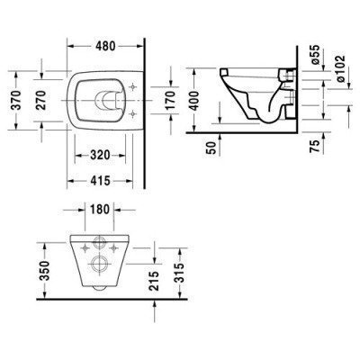 Унитаз подвесной Duravit - DuraStyle 48x37 (2539090000)