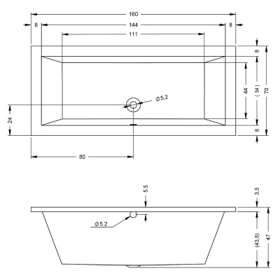 Ванна акриловая RIHO LUSSO 160-70 (BA5700500000000)