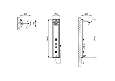 Душевая панель Move, белая Vitra (A45811)