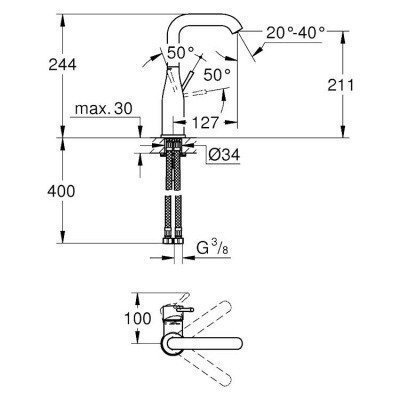Смеситель для раковины Grohe - Essence (23541001)