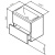 AM.PM GEM, База под раковину, подвесная, 60 см, 2 ящика push-to-open, графит матовый (M90FHX06022GM)