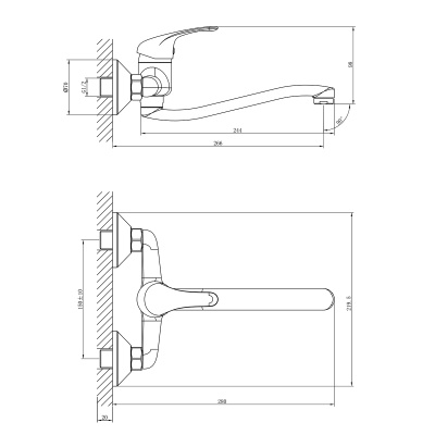 Смеситель Rossinka для кухни/раковины (A35-24)