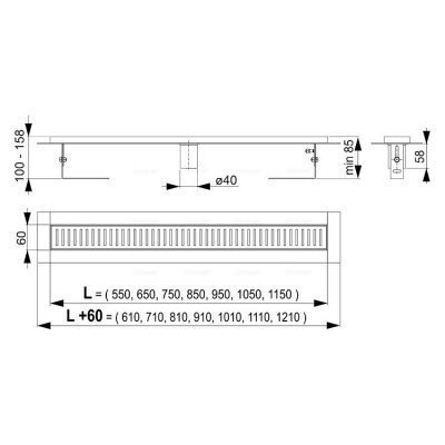 Душевой лоток - AlcaPlast (APZ2001-550)