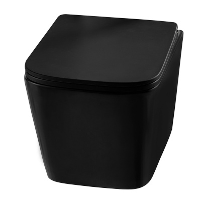 Унитаз ABBER Rechteck подвесной черный матовый, безободковый (AC1200MB)