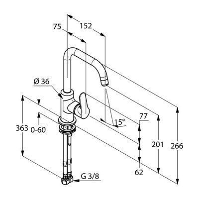 Смеситель для раковины  Kludi  -  OBJEKTA (320240575)