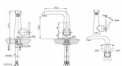 Смеситель для умывальника Bravat Waterfall (F173107C-1)