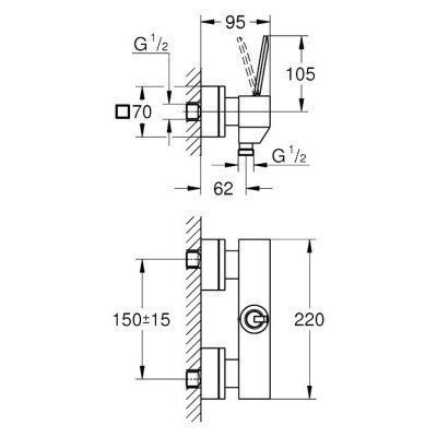 Смеситель для душа Grohe - Eurocube Joy (23665000)