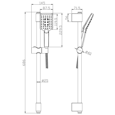 Комплект аксессуаров Rossinka для душа (AC-27)