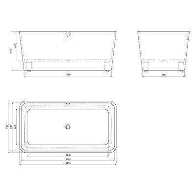Ванна из литьевого мрамора Esse - Australia 149.5x79.5